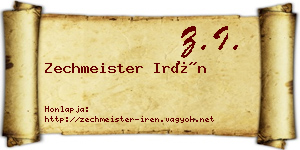 Zechmeister Irén névjegykártya